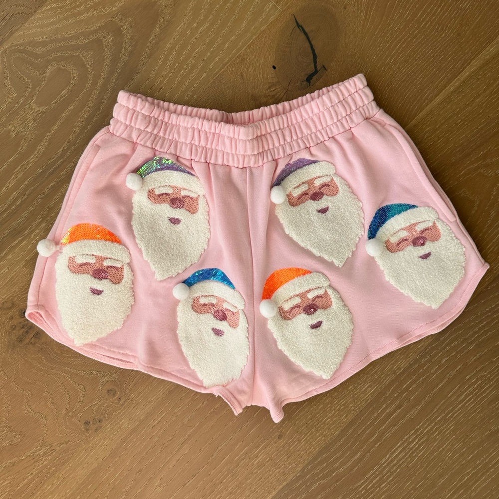 Queen of Sparkles Pink Santa Shorts